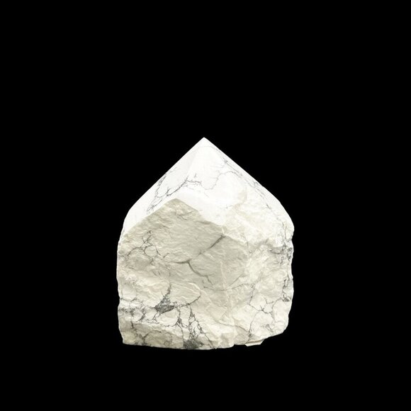 White Howlite Crystal, Generator Point, Rough Base, Polished Point, White Stone - Picture 5 of 10